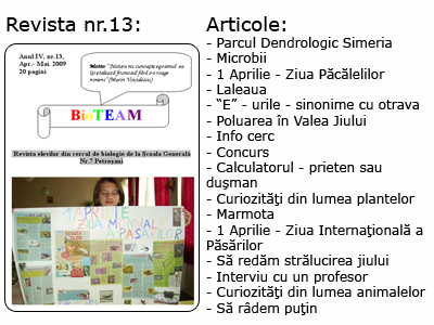 Revista nr. 13 BioTEAM Petroșani
