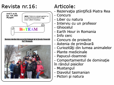 Revista nr. 16 BioTEAM Petroșani